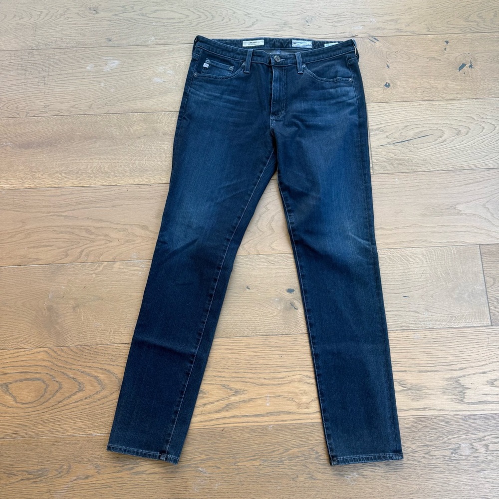 AG Adriano Goldschmied The Prima Mid Rise Cigarette Dark Blue Skinny Jeans